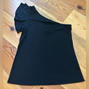 Black Banana Republic Ruffle One Shoulder Top